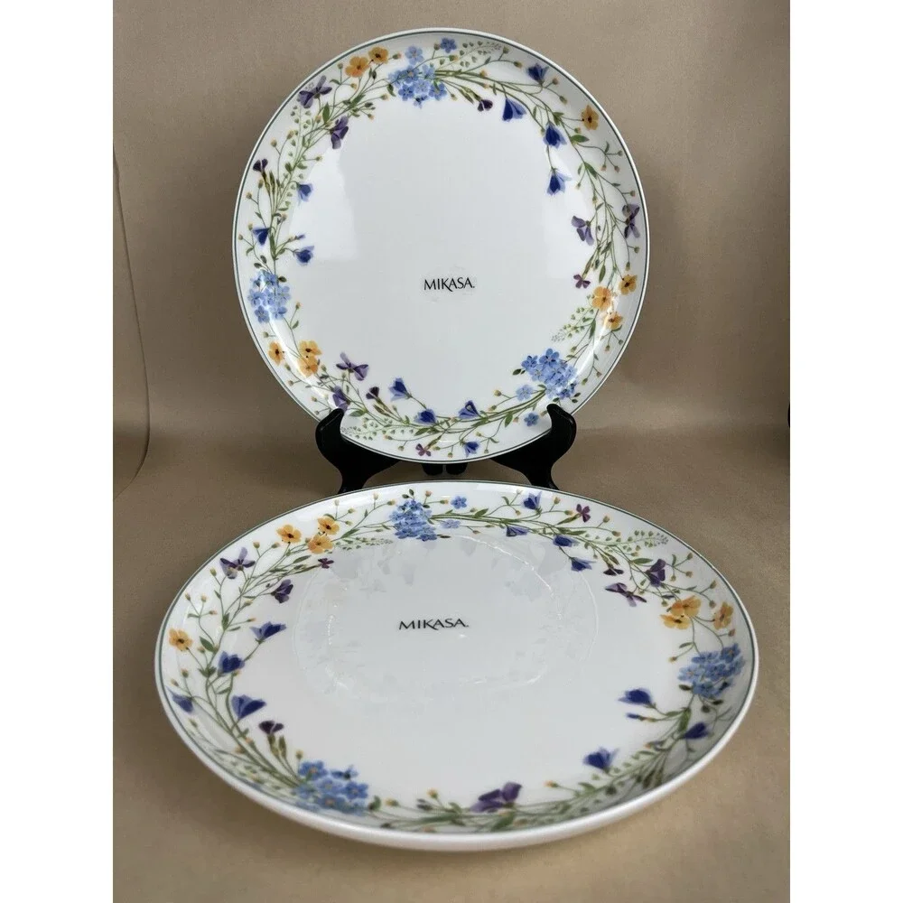 2 NWT Mikasa Spring Floral Quinn House of Turnoursky Dinner Plate 11” Bone China